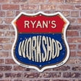 thumbnail image 4 of Ryan's Workshop (2 Pack) 18 inch X 18 inch Shield Shaped Commercial Grade Plastic Signs Weather Resistant, UV Protected To last, Gift for Dads and Uncles Classic Americana Crafted in, 4 of 7