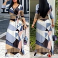 thumbnail image 4 of Women's Casual Sexy V Neck 3/4 Sleeves Club wear Party Outfits Plus Size Maxi Dress for Women Casual Summer Sundress, 4 of 5