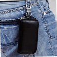 thumbnail image 2 of ZOUSSIQI Multi Function Coffee Leather Car Key Case Wallet Bag | Universal Key Holder with Zipper Closure | Stylish and Durable Key Pouch for All Car Keys CA919-89478, 2 of 4