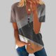 thumbnail image 2 of Blusa de manga corta con cuello en V, informal, cómoda y elegante para mujer OAVQHLG3B Store  lin121212, 2 of 5
