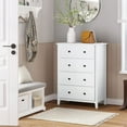 thumbnail image 4 of 4 Drawer Dresser White Modern Painted Wood Chest of Drawer Storage Tower for Bedroom Living Room, 4 of 9