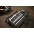 thumbnail image 3 of Valvetronic Design Exhaust Muffler UVM.76MM.DUALOUT.X1 Single 3 Inch Offset Inlet; Dual 3 Inch Offset Outlet; 18-1/2 Inch Overall Length, 3 of 5