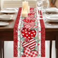 thumbnail image 3 of Table Runners 72 Inches Long Dress Scarves, Valentine's Day Farmhouse Kitchen Table Runner, Coffee Tablerunners, Red Love Heart Eucalyptus Romance Striped 16x72 Inch, 3 of 9