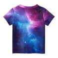 thumbnail image 5 of hengsof Girls Universe Galaxy Star Printed Short Sleeve T-Shirt Space Themed Fashionable Crew Neck Top Sizes 3-14 Years, 5 of 5