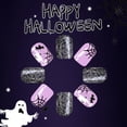 thumbnail image 4 of Uñas postizas adhesivas Posyofet moradas de Halloween, cuadradas y cortas, 4 of 7