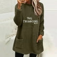 thumbnail image 1 of DPTALR Blouse à Manches Longues pour Femmes, Col Rond, Ample, Imprimé, avec Poche, Chaude, Hiver, 1 of 4