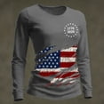 thumbnail image 2 of ASDFVBKG American Flag Shirts Womens Vintage American Flag Graphic T-Shirt Crewneck Patriotic Shirts for Women Gray S, 2 of 3