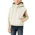 thumbnail image 2 of IVEYRTF Childrens Sleeveless Hooded Vests Jacket Warm Fleece Lined Casual Outerwear for Kids Boys Girls Solid Color Pullover Top Coats Cold Weather Apparel(White,9 Years), 2 of 8