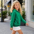 thumbnail image 6 of Resicozy Girls Zip Up Hoodie Sweatshirt Full Zipper Hoodies Jacket Y2K Fall Winter Fashion Solid Color Jackets with Pockets Green M, 6 of 6