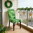 thumbnail image 6 of AYktou St. Patrick's Day Chair Covers, Stretchable Shamrock Green Clover Dining Table Chair Slipcover Elastic Straps Removable Washable Chair Cover for Dining Room Hotel Party Spring Decorations, 6 of 6