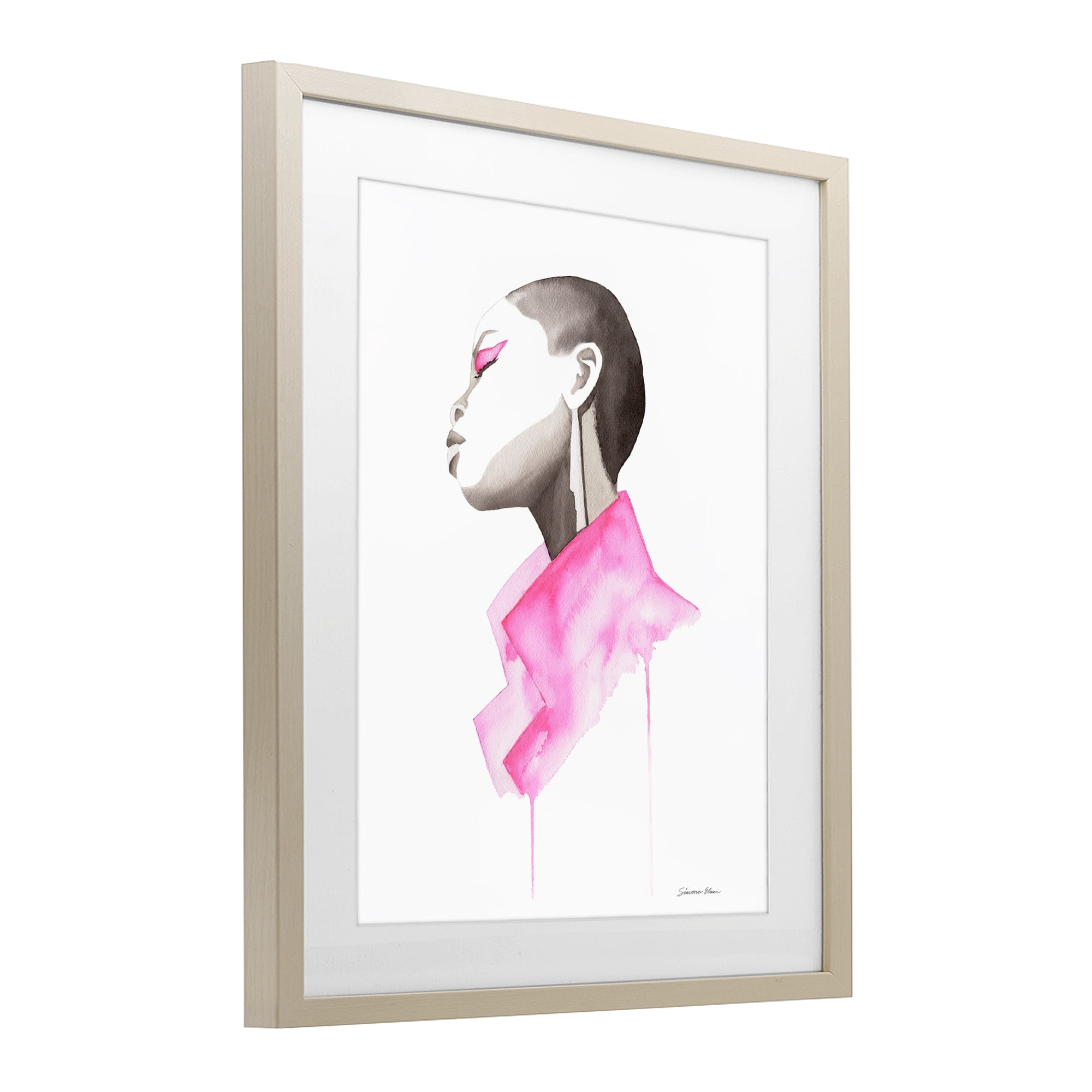 Stupell Industries Pink Jacket Elegance Portrait Birch Framed Print Under Glass, design by Simone Elum