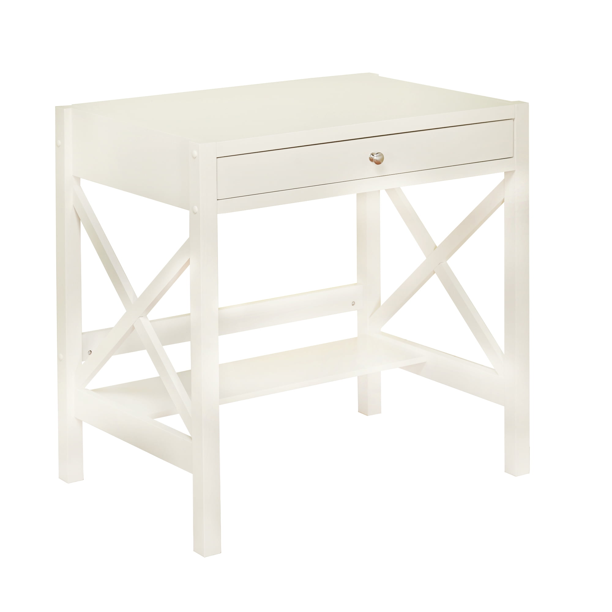 Simple Living X-Frame Farmhouse Wood Desk Antique White Antique