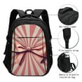 thumbnail image 3 of Pofeuu Retro Bow Print Storage Laptop Backpack with USB Charging Port[Water Resistant] College Computer Bookbag Fits, 3 of 7