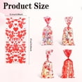 thumbnail image 2 of 120 Pieces Valentines Cellophane Treat Bags,Bexikou Hearts Cellophane Candy Bags,Candy Goody Treat Gifts Bags for Valentine's Day Party Favor Supplies, 2 of 7