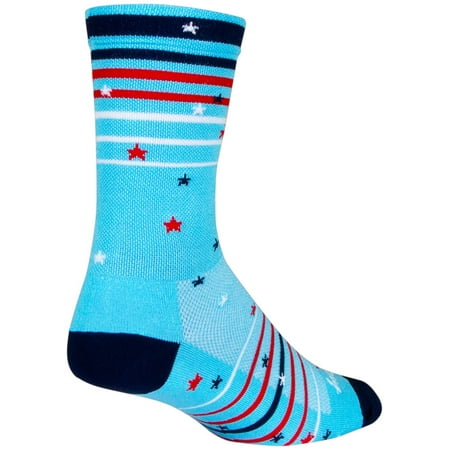 

SockGuy Sparkler Crew Socks - 6 inch Red/White/Blue Small/Medium