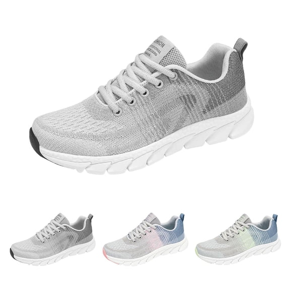 AUDeals Women's Bowling Shoes, Wide Toe Sneakers with Soft Sole Comfort for Walking and Training (Grey, 5.5)