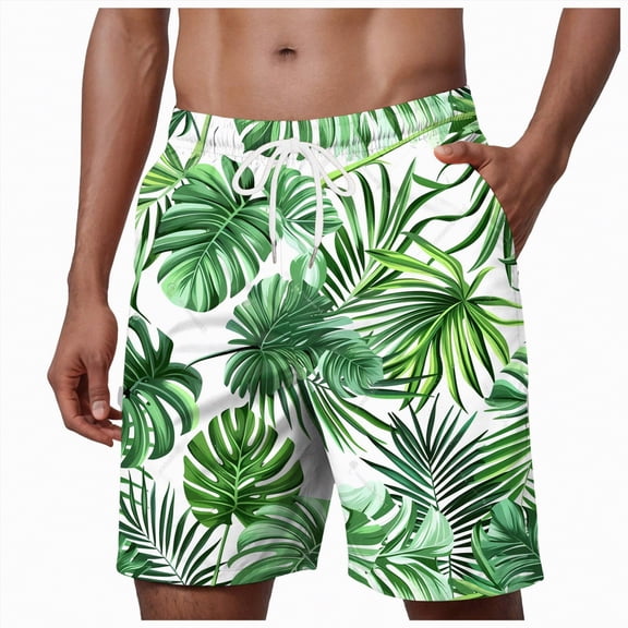KPOPLK Mens Swim Trunks Quick Dry Swim Shorts with Mesh Lining Funny Swimwear Bathing Suits 7inch(Green,XXXXL)