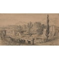 thumbnail image 2 of Samuel Palmer 18x12 Black Ornate Wood Framed Double Matted Museum Art Print Titled - Streets of the Tombs, Pompeii, 2 of 5