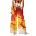 thumbnail image 3 of Tnhcen Women's Summer Chiffon Wide Leg Beach Pants UV Protection Lightweight Tie Dye Print Casual Loose Beach Cover Up 100% Polyester Beach Pants S-2XL, 3 of 7