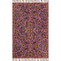 SAFAVIEH Blossom Abram Floral Mediallion Wool Fringed Area Rug, Purple/Multi, 3' x 5'