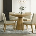 thumbnail image 4 of Roundhill Furniture Rocco Contemporary Dining Set, Round Pedestal Table with 4 Chairs, 4 of 15