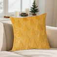 thumbnail image 3 of EazyTech 2-Pack Christmas Tree Pillow Covers with Hidden Zipper​ 18x18 Inch, Xmas Jacquard Soft Fluffy Luxury Sparkling Sequin Design Winter Holiday Decor for Sofa Living Room (Yellow), 3 of 7