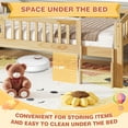 thumbnail image 5 of PORKISS Twin Size Platform Bed, Solid Wood Toddler Bed with Fence Guardrail Ladder, Twin Size Bed Frame for Kids Boys Girls, Montessori Bed, No Box Spring Needed, Natural A, 5 of 10