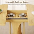 thumbnail image 4 of Virans 43.3"-59" Extendable Round Dining Table for 6-8,Kitchen Dining Table with Double Curved Base & Back Panel Buckle Top,Modern Circle Dinner Table for Kitchens,Dining Rooms,Living Rooms,Natrual, 4 of 9