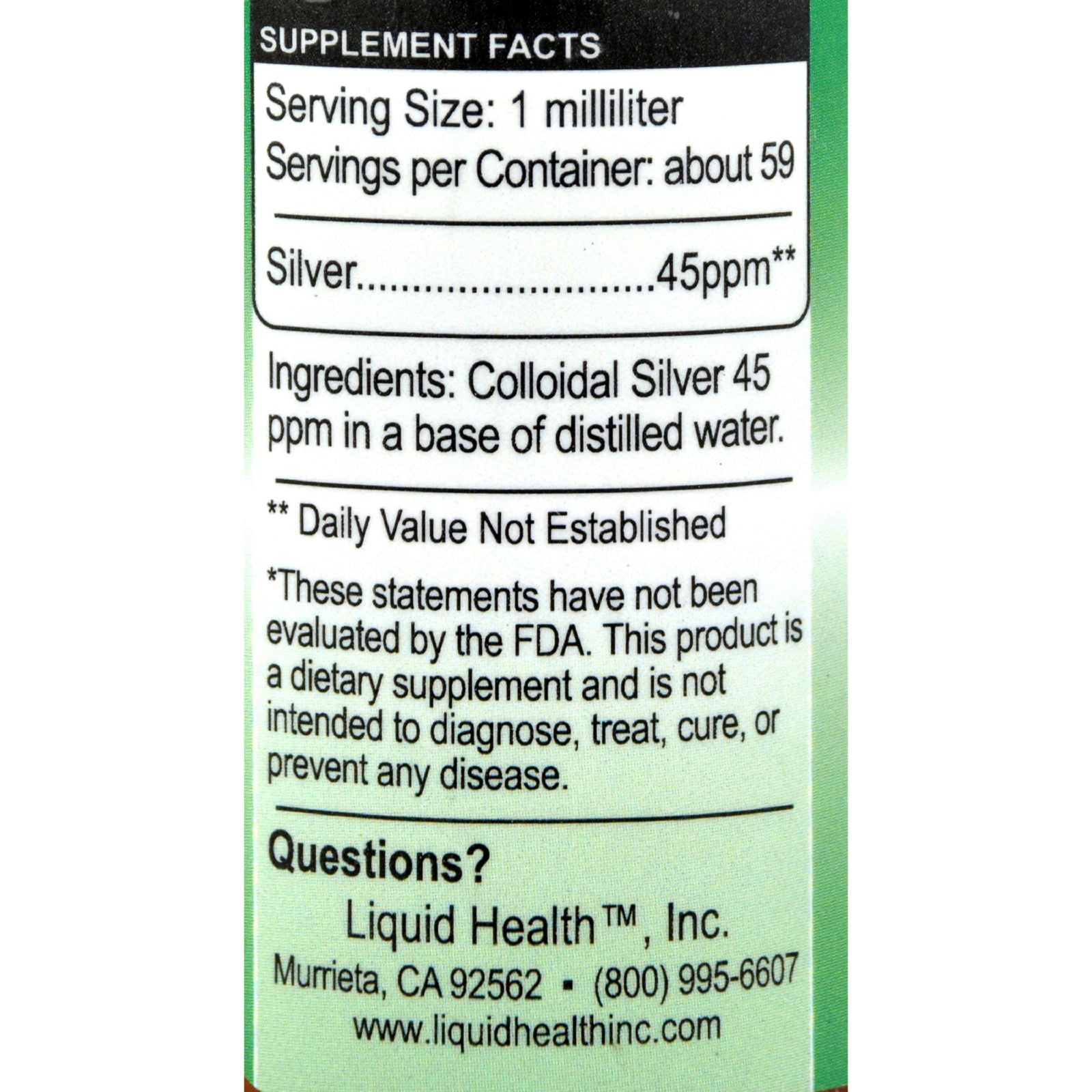 Liquid Health Colloidal Silver 2 03 Fl Oz Walmart Com Walmart Com