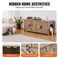 thumbnail image 6 of KFFKFF Dual Cat Litter Enclosure, Spacious Hidden Litter Box Cabinet, Double Chamber Wood Design, Fits Standard Litter Boxes, 47.2"L x 18.5"W x 19.7"H, Greige, 6 of 9