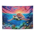 thumbnail image 5 of ONETECH Sea Turtle Tapestry Sunset Tapestry Underwater World Tapestry Tropical Fish Tapestry Wall Hanging for Bedroom Dorm Room, 5 of 7