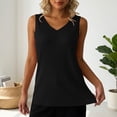 thumbnail image 2 of BRGZLK Tank Top For Women V Neck Ribbed Wide Shoulder Sleeveless Casual Breathable Comfortable Active Summer Daily Wear Layering, 2 of 7