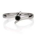 thumbnail image 2 of .50 carat Round Cut Black Diamond Solitaire Engagement Ring in 10k White Gold, 2 of 2