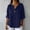 Dark Blue, variant on Women's Plus Size V-Neck 1/2 Sleeve Blosue, Summer Loose Fit Casual T-Shirt, Fashion Mid-Sleeve Solid Color Top, S-6XL Light Blue Size L