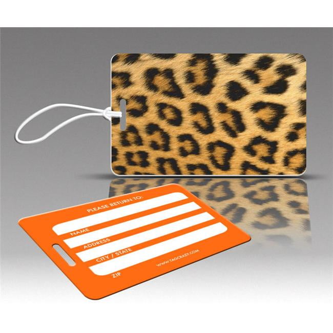 leopard luggage tag