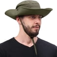thumbnail image 2 of LQCrafK MAN Men Sun Hat Sun Protection Wide Brim Bucket Hat Waterproof Foldable Boonie Hat, 2 of 10