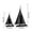 Black, variant on Qiweii Pack Of 2 Modern Sailship Sculptures Nautical Themed Home Decor Statues For Living Room Shelf Office Table Desktop Decoration