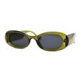 thumbnail image 2 of Womens Mod Oval Clout Trendy Retro Plastic Sunglasses Green Black, 2 of 4