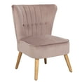 thumbnail image 3 of SAFAVIEH June Mid-Century Retro Tufted Accent Chair, Mauve/Natural, 3 of 11