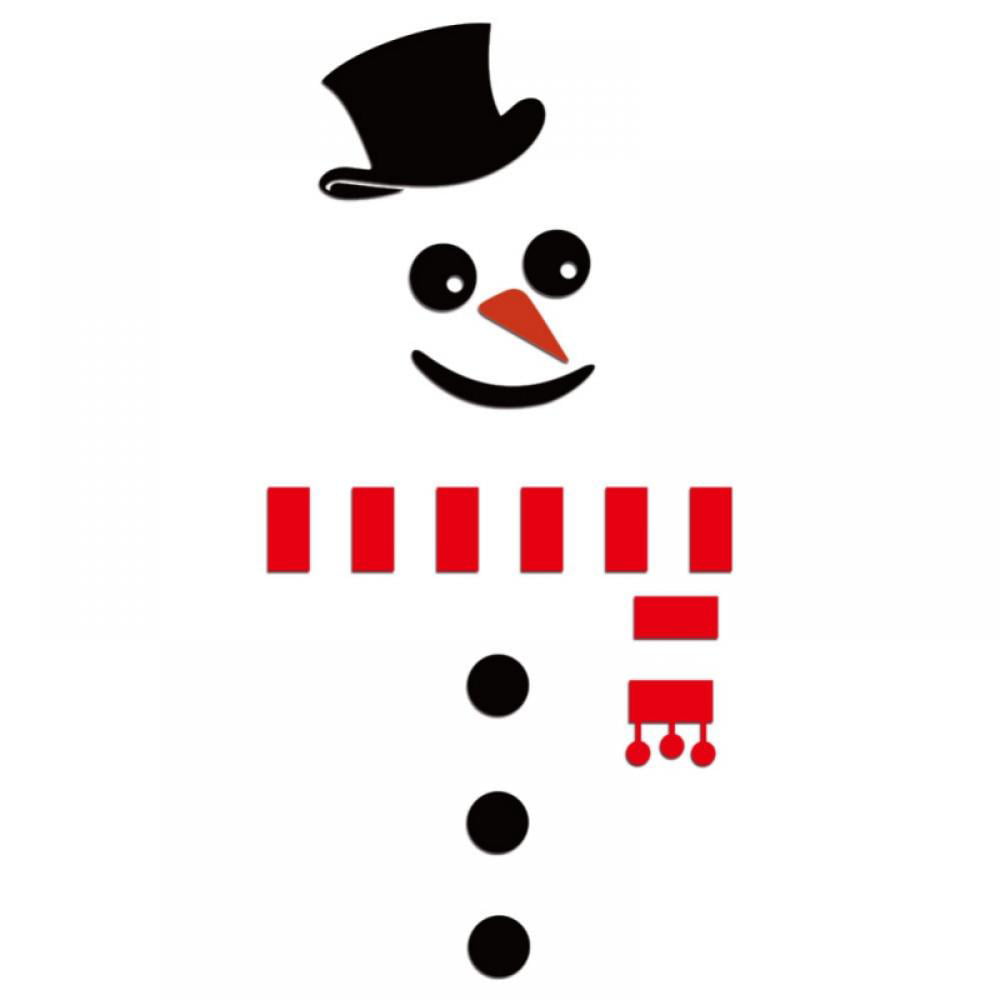 Christmas Cute Snowman Sticker Fridge Christmas Themed PVC Decal Wall 