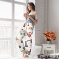 thumbnail image 4 of Uemuo Excavator Pattern Women's Wide Leg Palazzo Lounge Pants with Pockets Light Weight Loose Comfy Casual Pajama Pants-X-Large, 4 of 9