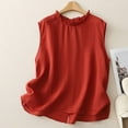 thumbnail image 6 of Weiqiqre Vest for Women Sleeveless Button Down Suit Vest Tops Trendy Round Neck Outerwear, 6 of 8
