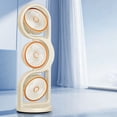 thumbnail image 4 of 3 Head Desk Fan Night Light Air Circulator Portable Quiet Cooling Desk Fan 3 Speed Office Dorm Desktop Table Personal, 4 of 7