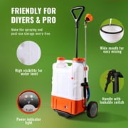 BENTISM Battery Powered Backpack Sprayer with Wheel 4 Gal Tank 0-94 PSI Adjustable
