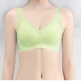 thumbnail image 5 of Lovskoo Womens Bras Summer Comfortable Thin Backless Seamless Wireless Ice Silk Plus Size Underwear Daily Wear Green, 5 of 6