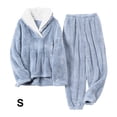 thumbnail image 3 of kurtrusly Pyjama en Molleton de Corail Doux et Confortable pour les Femmes pour Réchauffer l'Hiver Durable Pyjama en Velours Chaud Mis en Bleu Clair S, 3 of 6