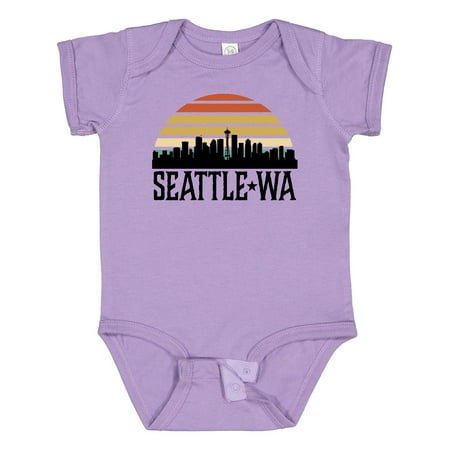 

Inktastic Seattle Washington Skyline Sunset Boys or Girls Baby Bodysuit
