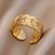 thumbnail image 1 of Anillos de apertura hueca Irregular para mujer, acero inoxidable, Color dorado, anillo geométrico, moda Simple, fiesta, regalo de joyería de Navidad, 1 of 4