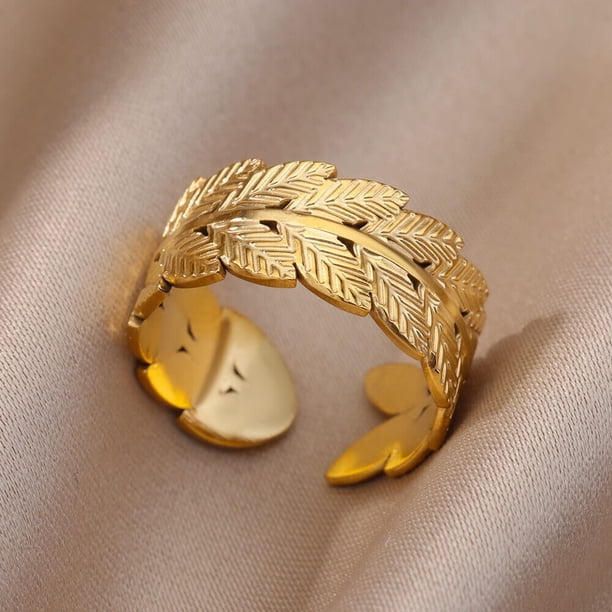 Anillos de apertura hueca Irregular para mujer, acero inoxidable, Color dorado, anillo geométrico, moda Simple, fiesta, regalo de joyería de Navidad
