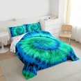 thumbnail image 3 of Homewish Colorful Tie-Dye Bedding Comforter Set,Modern Graffiti Artistic Twin Comforter Sets,Green Blue Bedding Set For Adults,Luxury Bedroom Decor Reversible,2pcs, 3 of 8